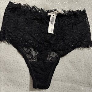 Soma Black Lace High-Rise Panty